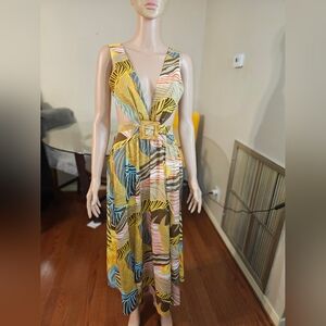 Long Brown colorful dress